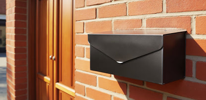 Long Envelope Mailbox Black