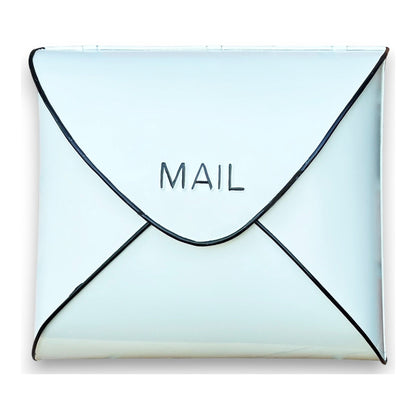 Envelope Mailbox, Off White With Black Tubing