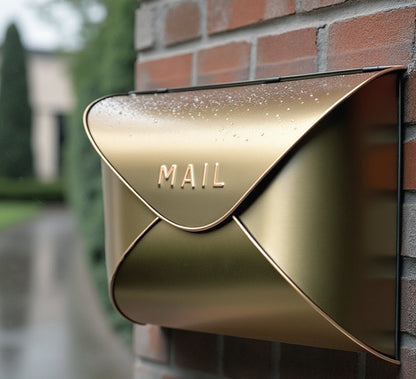 Antique Brass Envelope Mailbox, Large