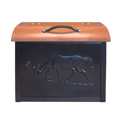 Moose Mailbox With Handle, Black & Copper
