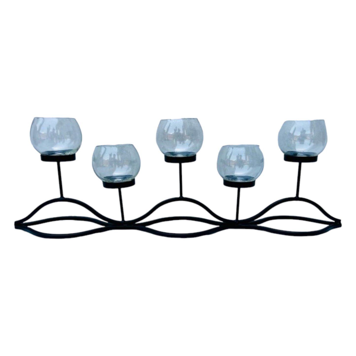 Metal And Glass 5 Candleholder