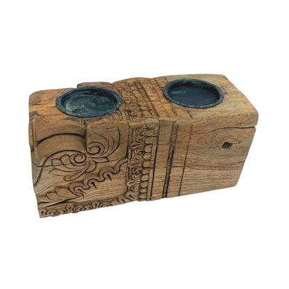 Old Wooden Bases Candle Stand, 10-12 Inch, **Assorted, Size