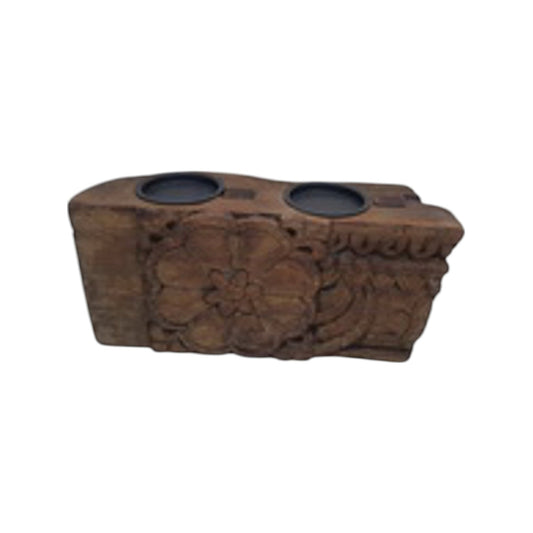 Old Wooden Bases Candle Stand, 10-12 Inch, **Assorted, Size