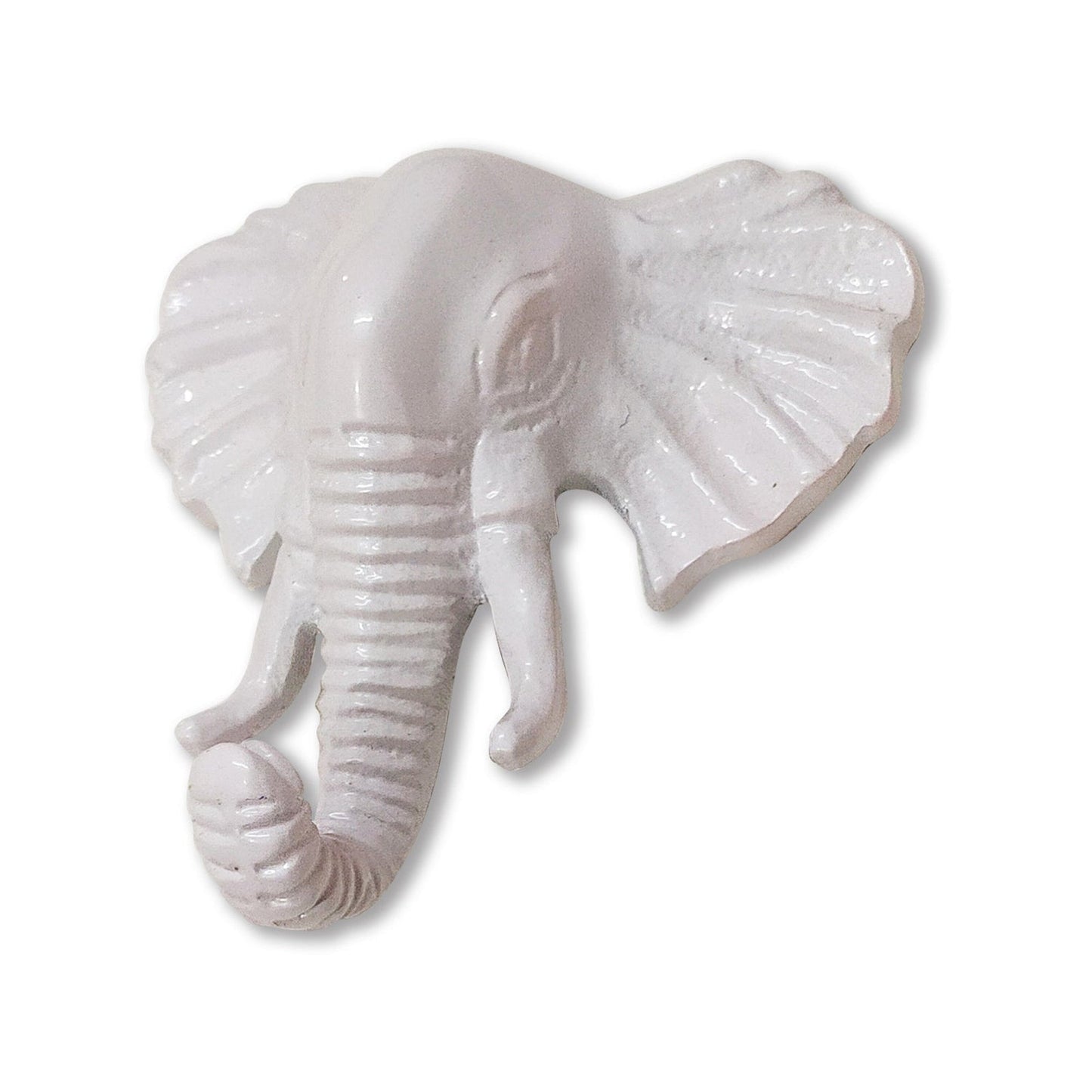 SAFARI WALL HOOK, ELEPHANT, WHITE POWDER COATED