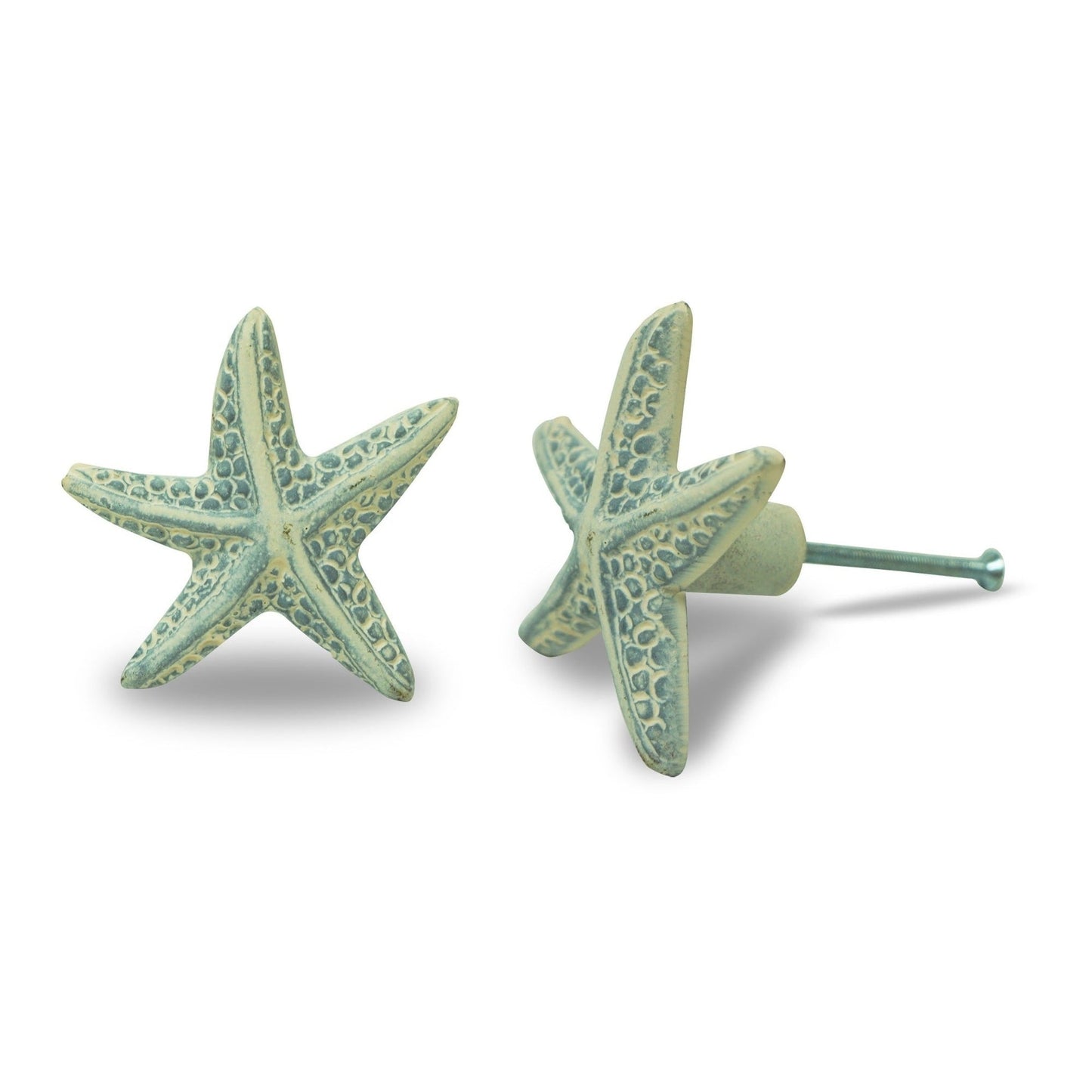 Starfish Knob Cast Iron Wht