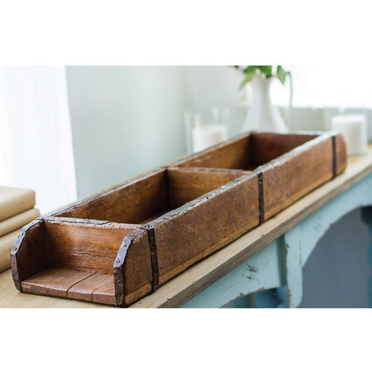 Wooden Brick Mold Dbl Tray Brn