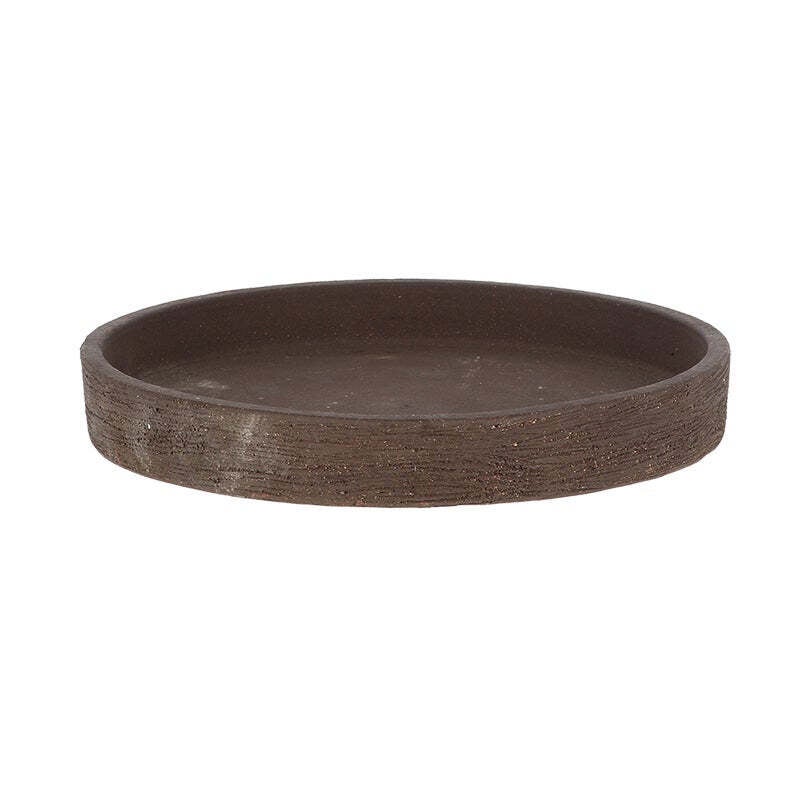 Saucer Unglazed Brown 9.9 in