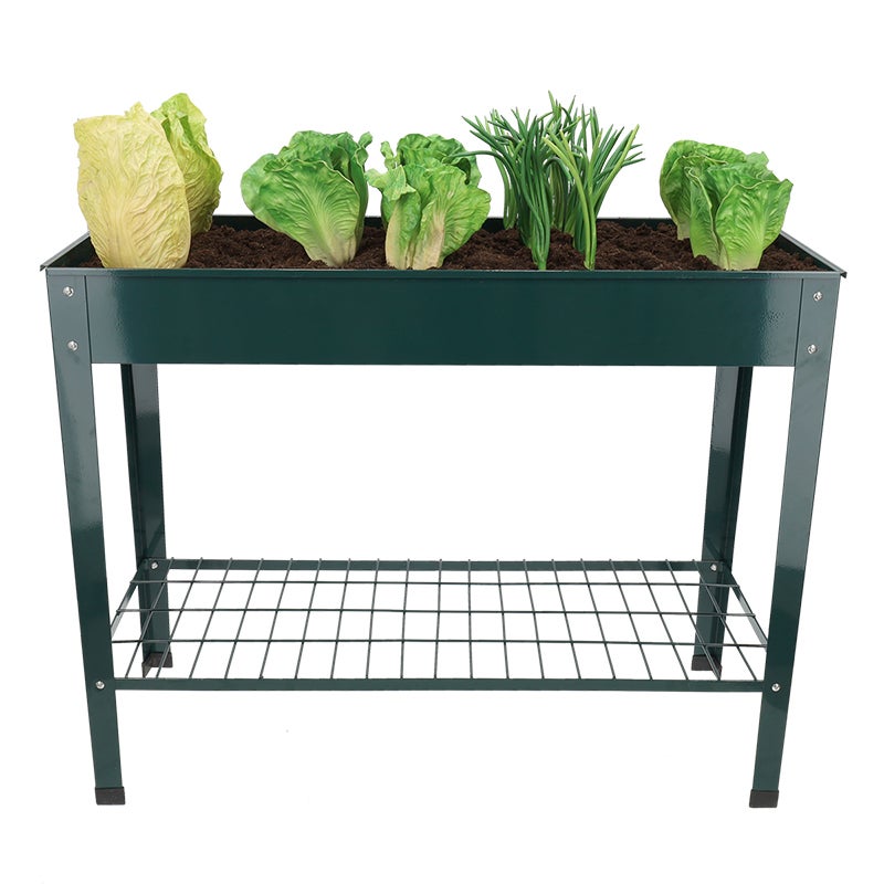 Raised Flower Bed Metal Green L