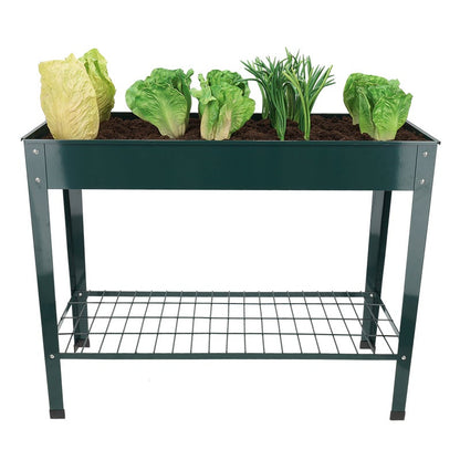 Raised Flower Bed Metal Green L