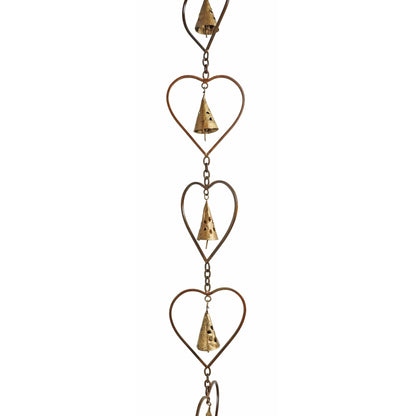 Flamed Heart w/Bell Rain Chain