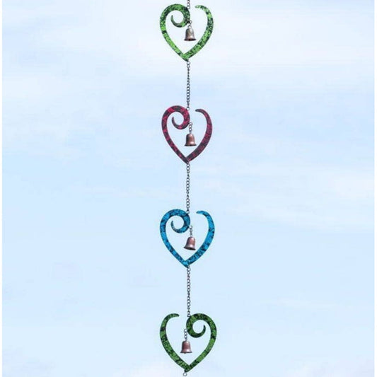 Multicolor Scroll Heart Rain Chain
