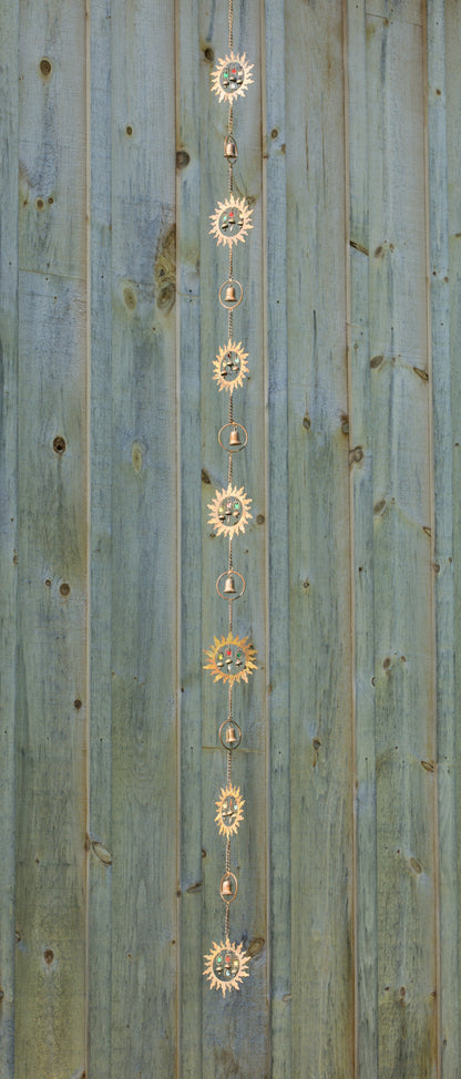 Flamed Sun w/Dangles Rain Chain