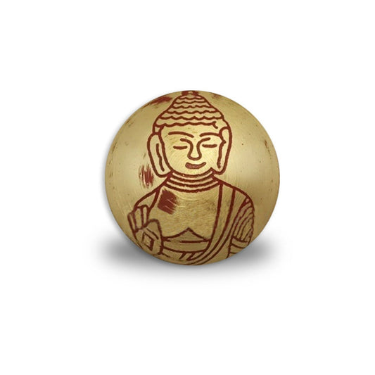 Brass Etched Colored Knobs, Buddha