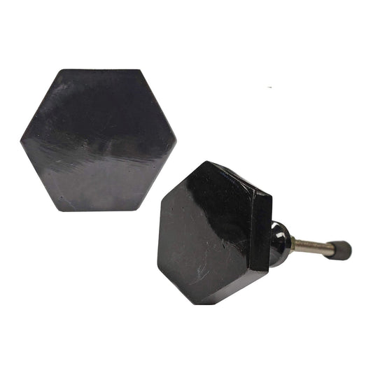 Hex Knob, Blk Finish, Cast Iron, Last Chance