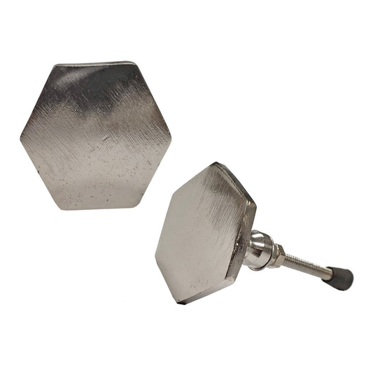 Thin Hex Knob, Silver Finish