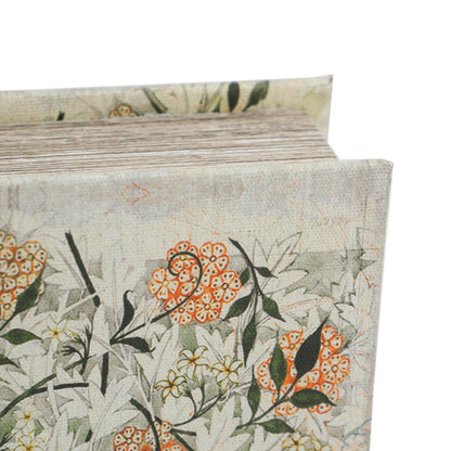 Set of 2 Decorative Book Boxes with Multi-Colored Floral Mo