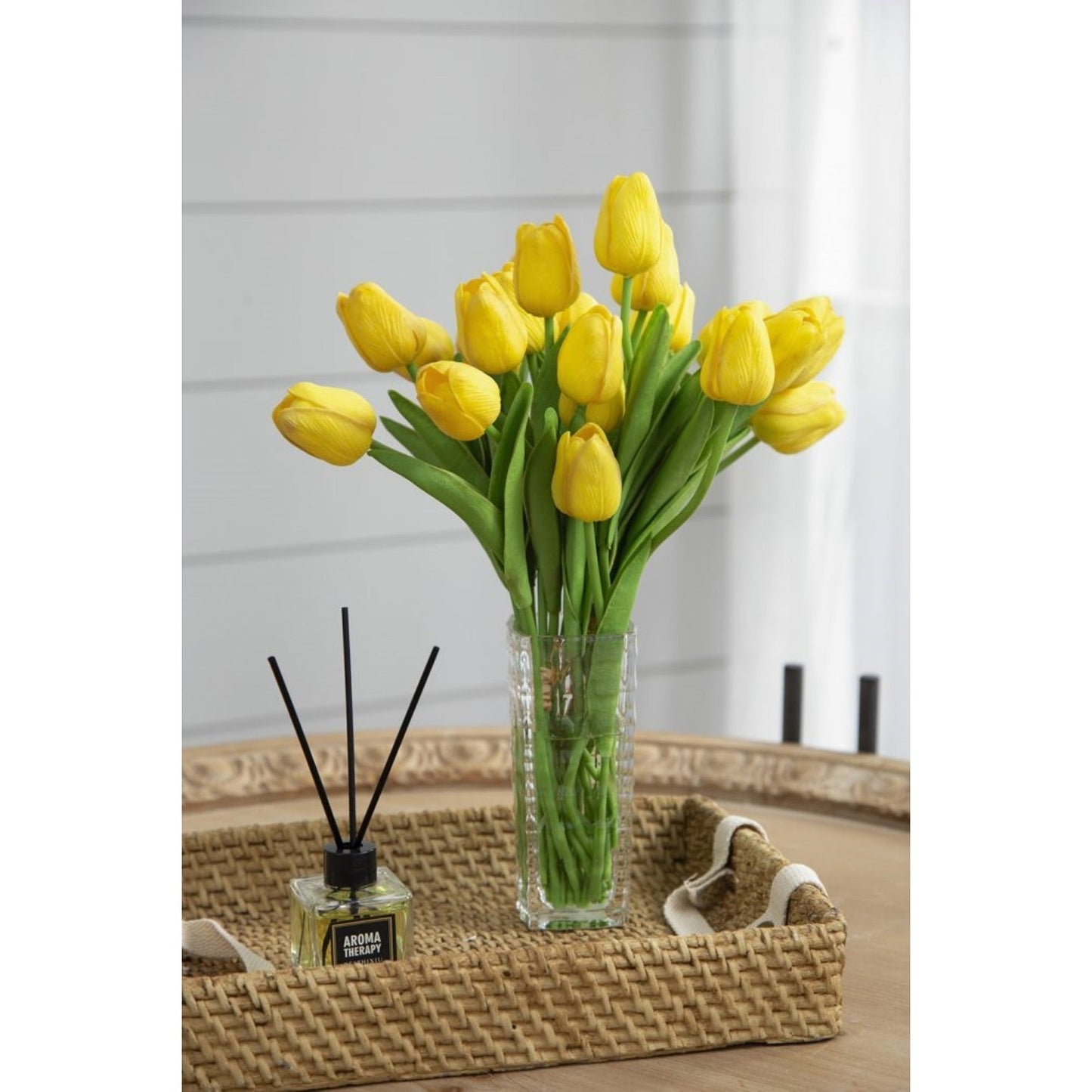 Artificial Tulip 9-Stem Bundle, Yellow