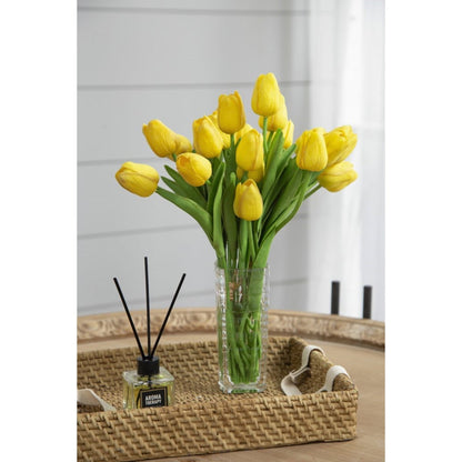 Artificial Tulip 9-Stem Bundle, Yellow