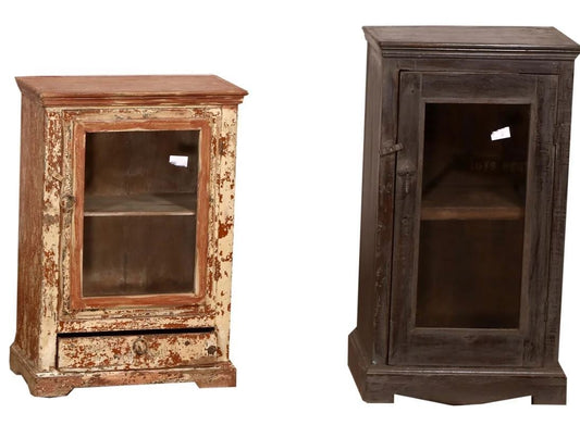 RM-048301, Wooden Cabinet With Glass Door Assorted, Teak