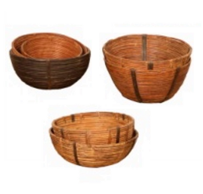 Old Bamboo Fruit Baskets, Dia 20 in **Assorted**