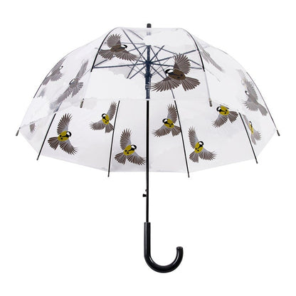 Transparent Umbrella 2 Sided Birds