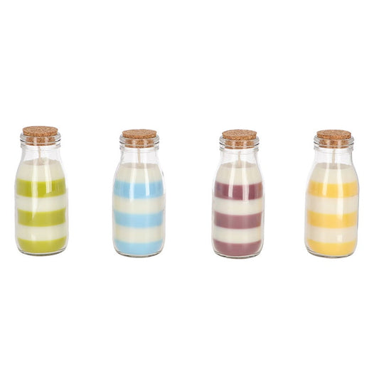 Striped Candle In Bottle Ass.