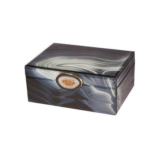 50% Off Marble Glass Box Grey, Large