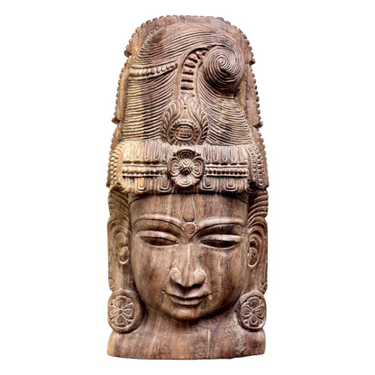 Vintage Hand-Carved Face Mask, Shiva