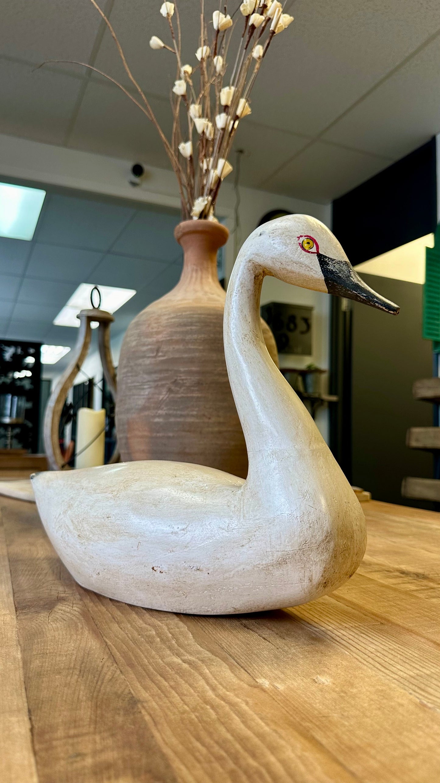 Wooden Swan Statue, France 1860