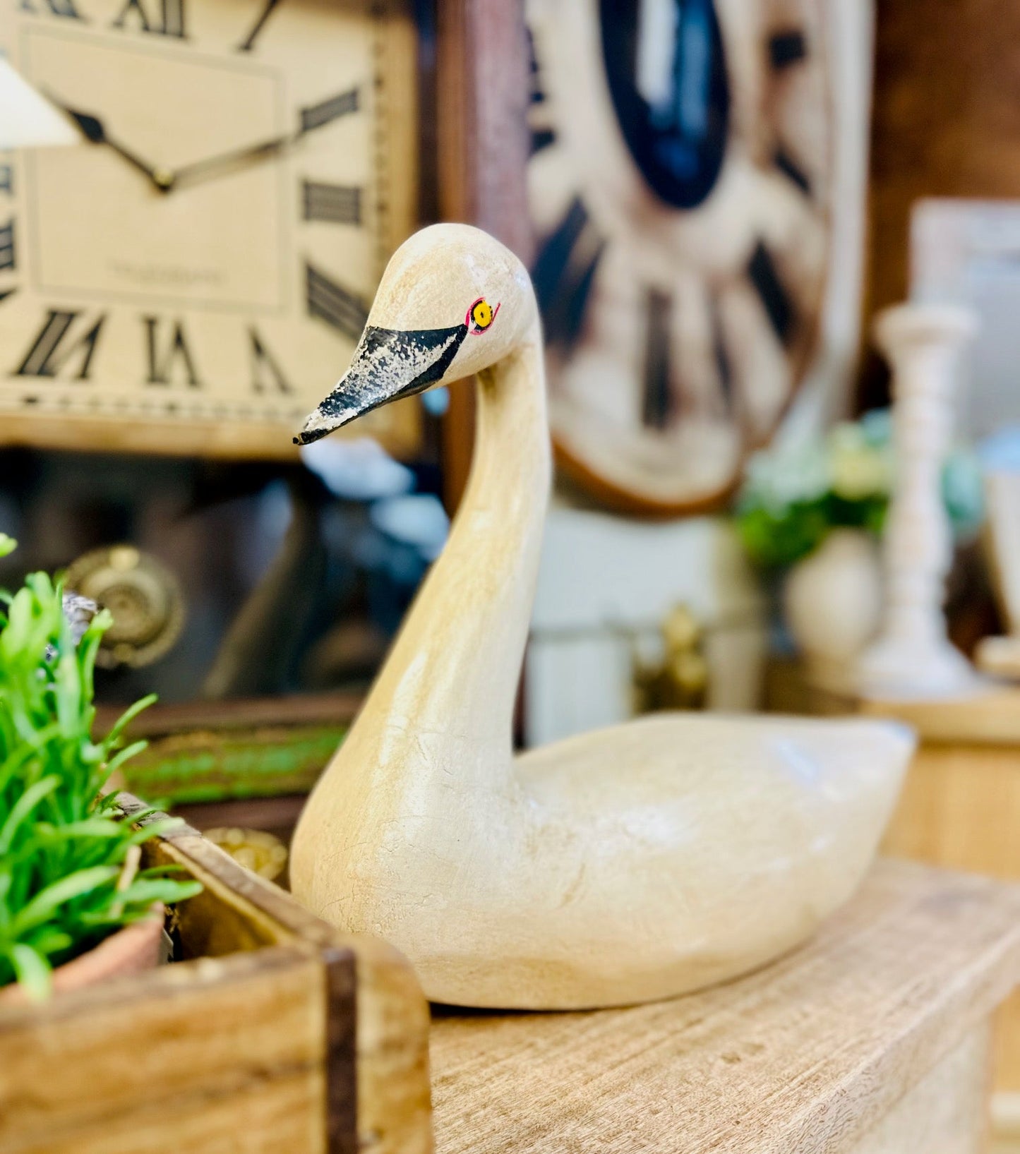 Wooden Swan Statue, France 1860