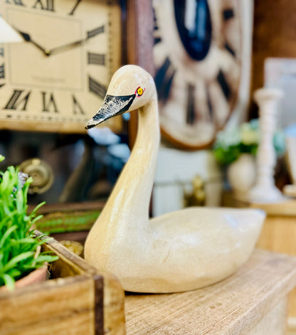 Wooden Swan Statue, France 1860