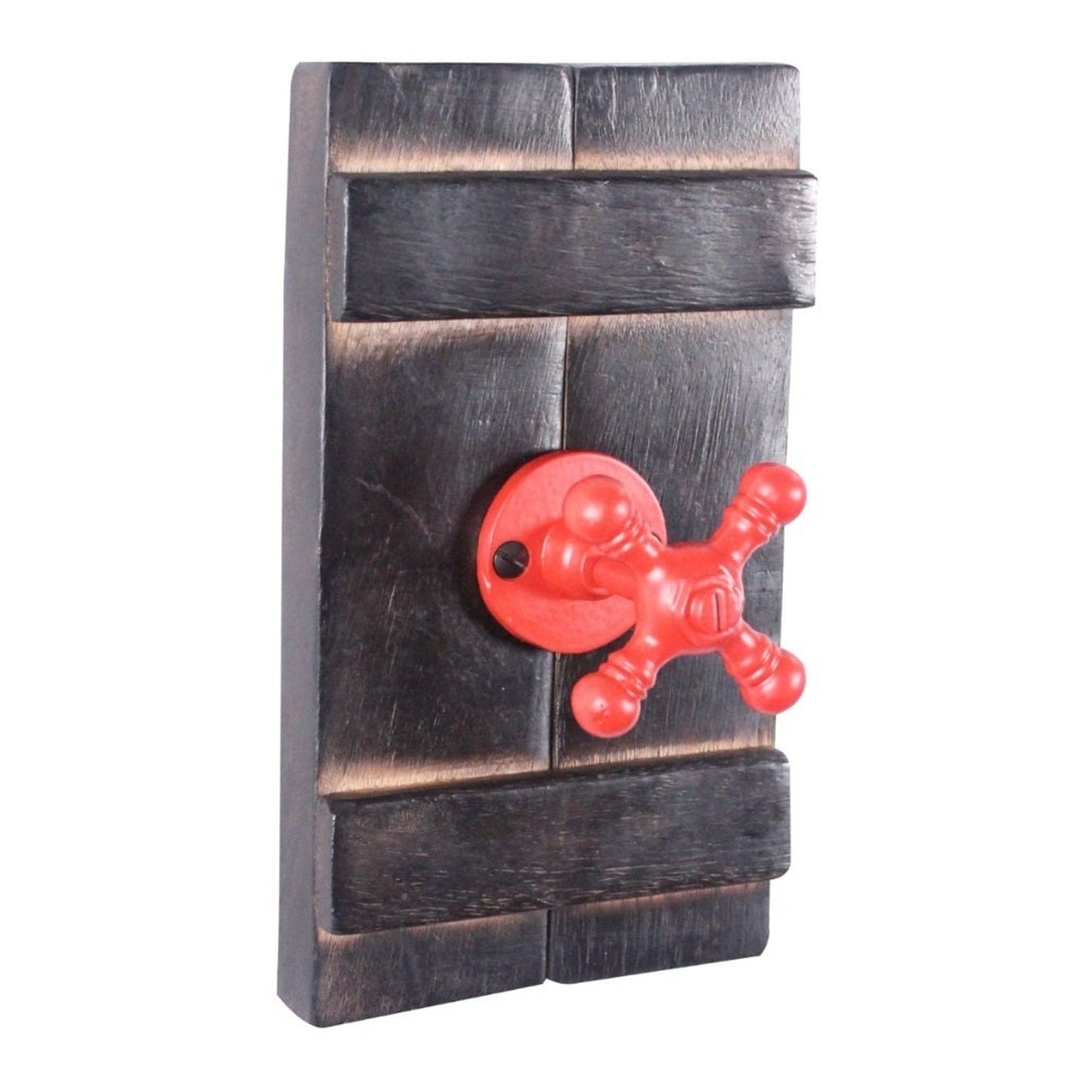 Classic Valve Hook, Red, Iron/Wood