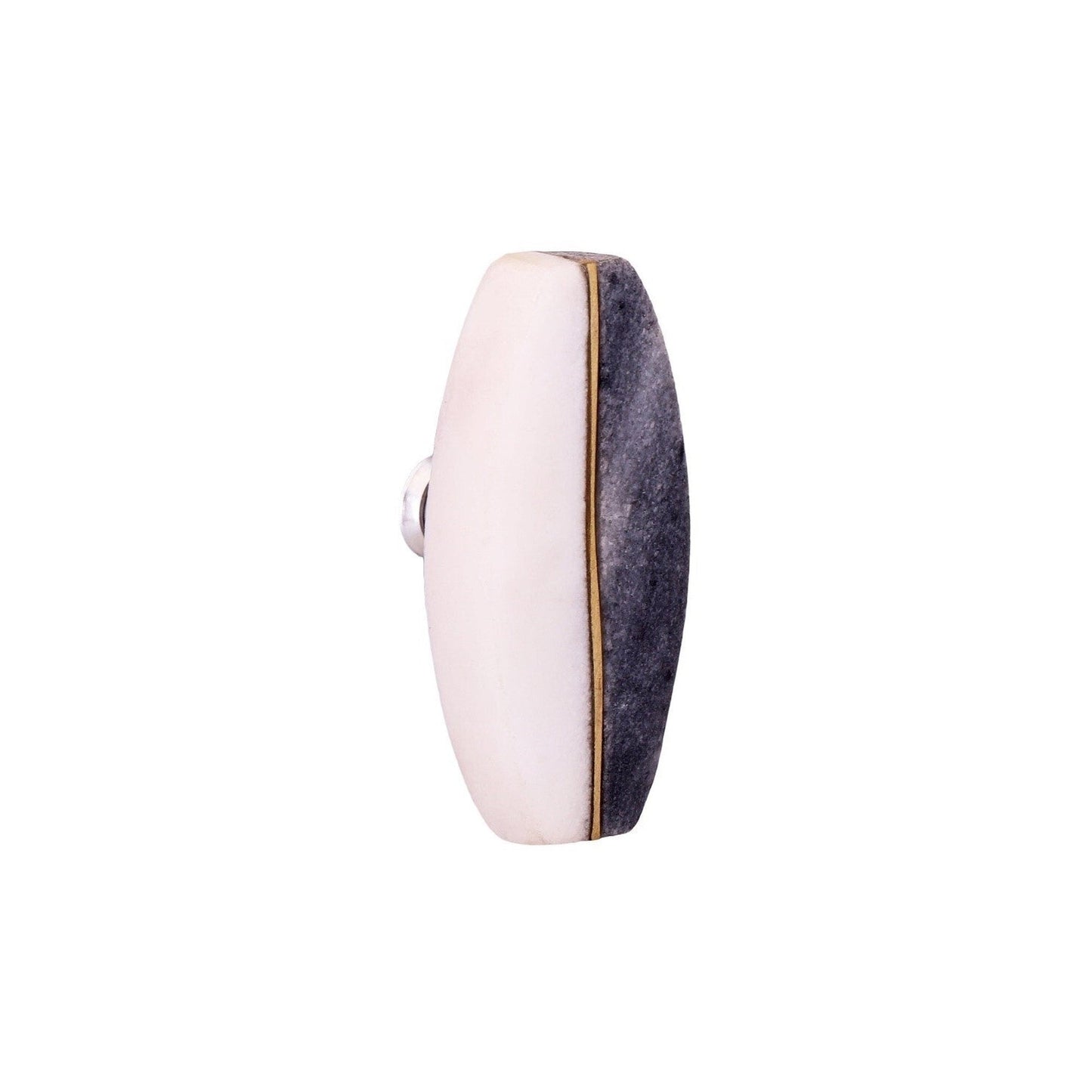 MARBLE/BRASS KNOB, WHITE & BLACK