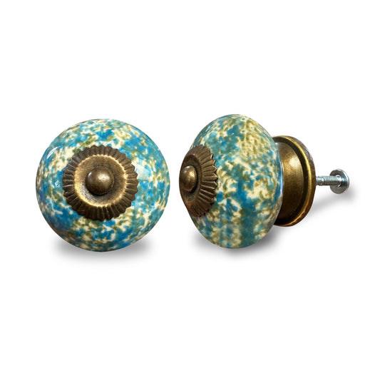 Ceramic Multi Ocean Knob, Blue