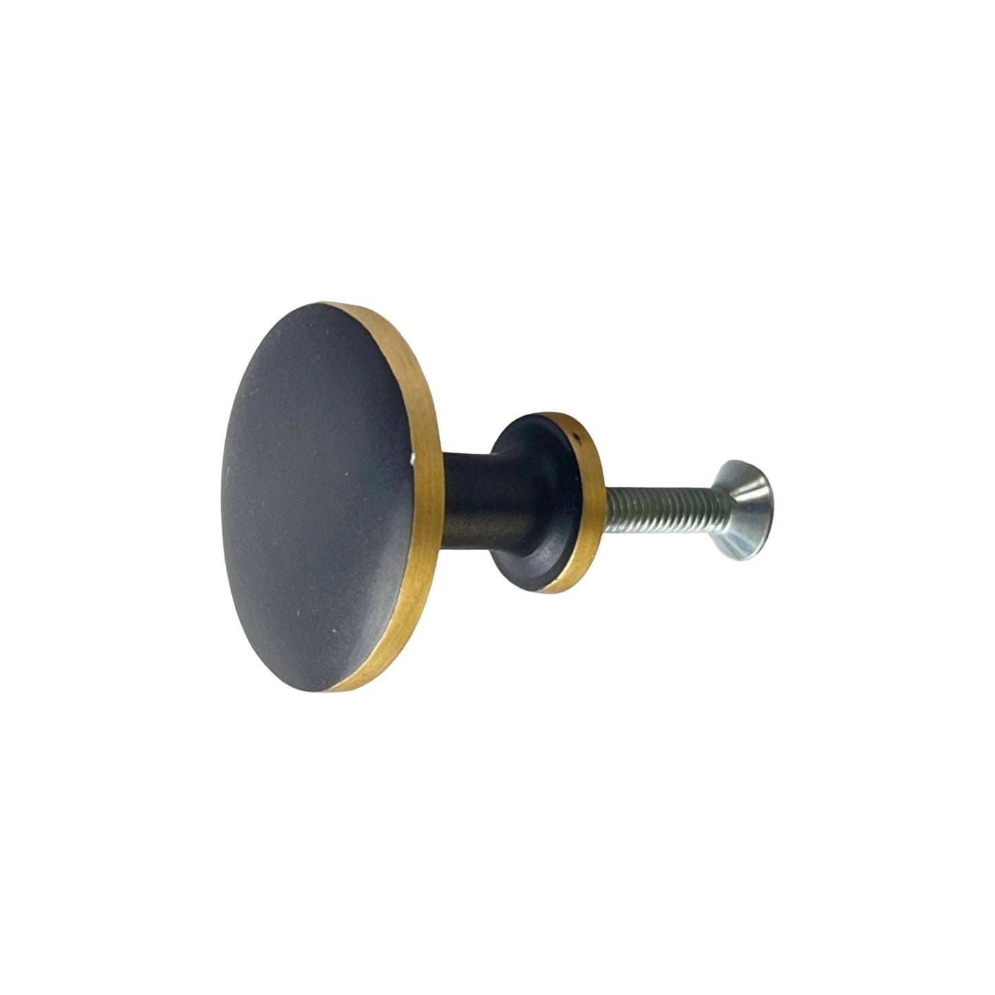 Brass Knob, Matt Black, 1.2 in