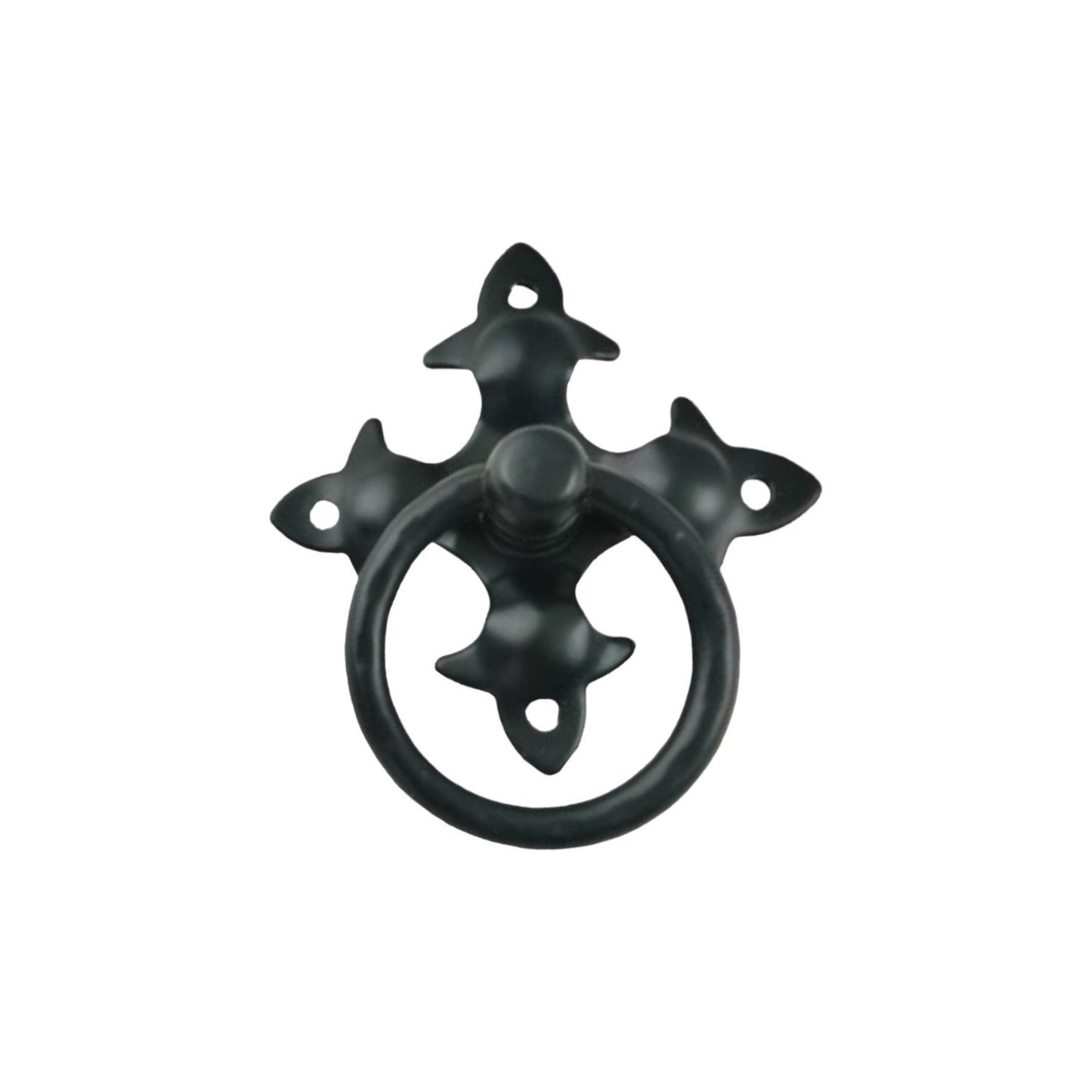 Iron Ring Puller On Plate, Black Forge, 2.4 in