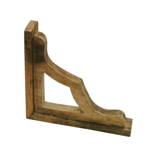 Mango Wood Wall Bracket with Rustic Charm, Natural