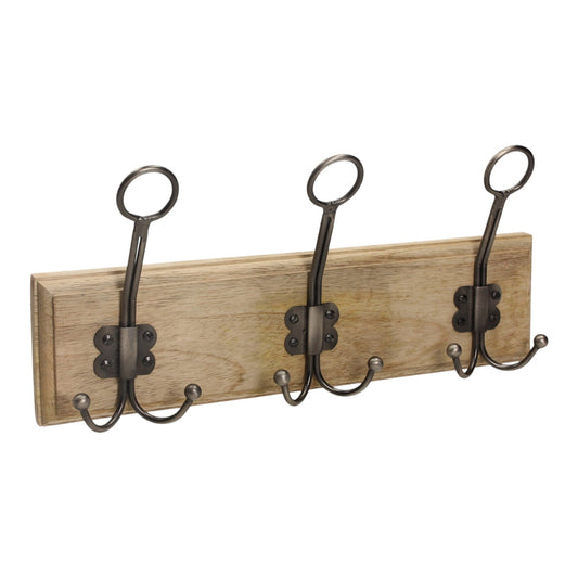 15" Hook Rack with 3 Hooks