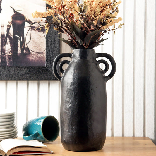 Semus Vase, Black, Aluminum