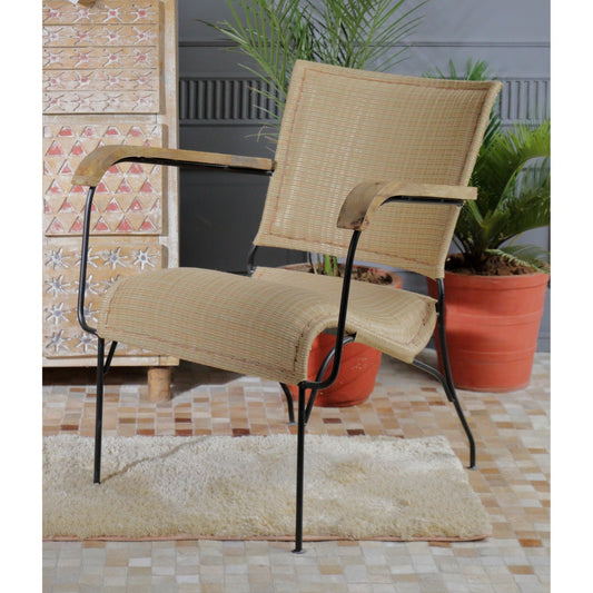 Metal Frame Rattan Armchair