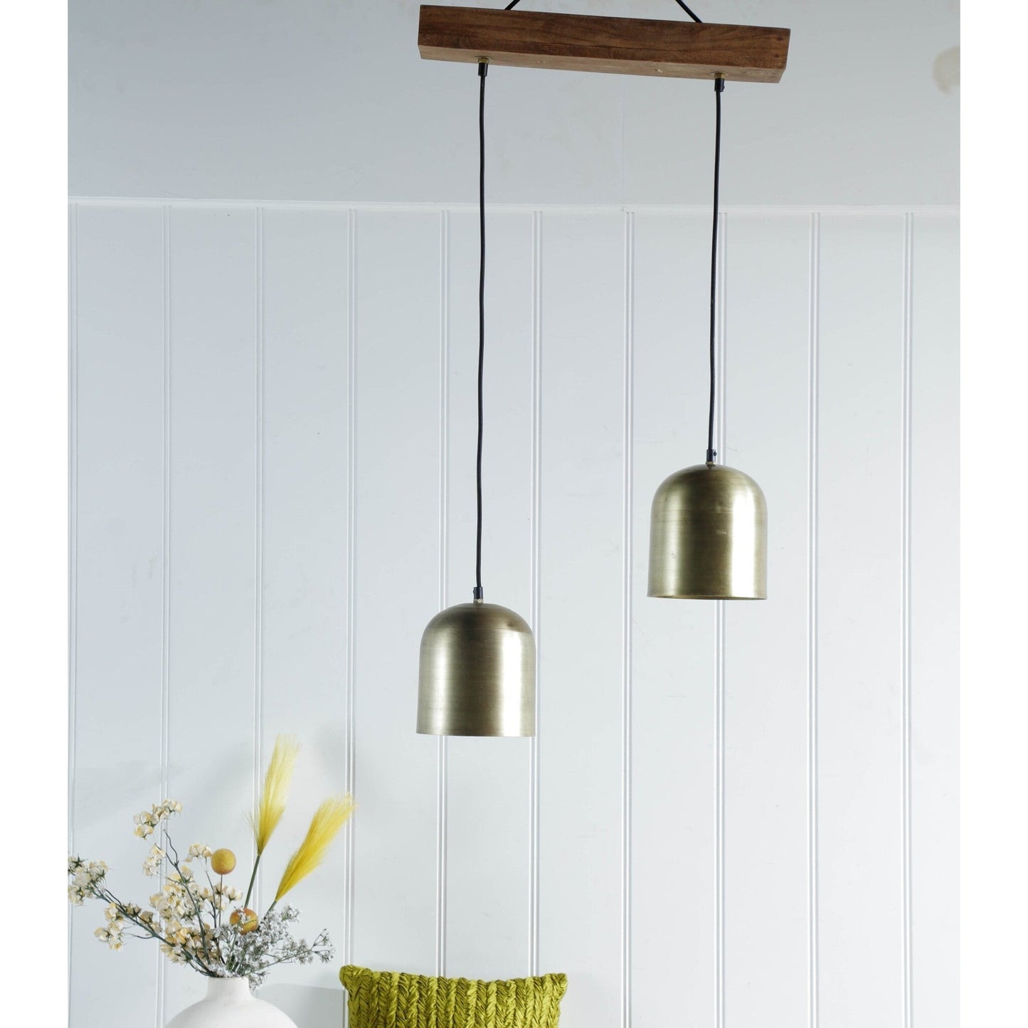 2-Light Pendant Light, Brass Finish, Last Chance