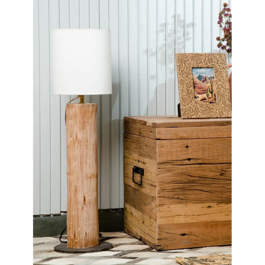 Wooden Lamp With Shade White
