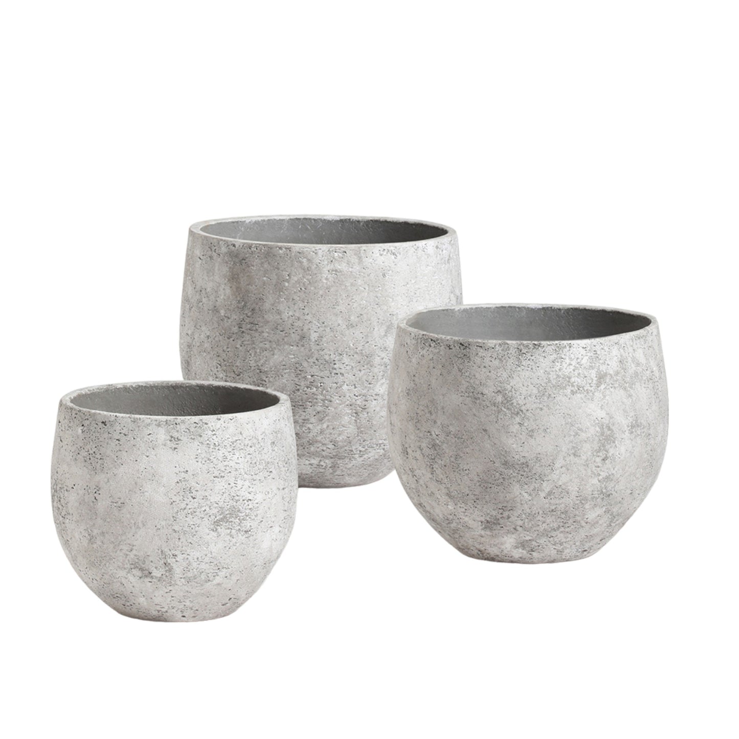 Claby Cement Pot, Set of 3, Light Grey