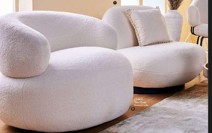 Dew Drop Domain Swivel Sofa, White