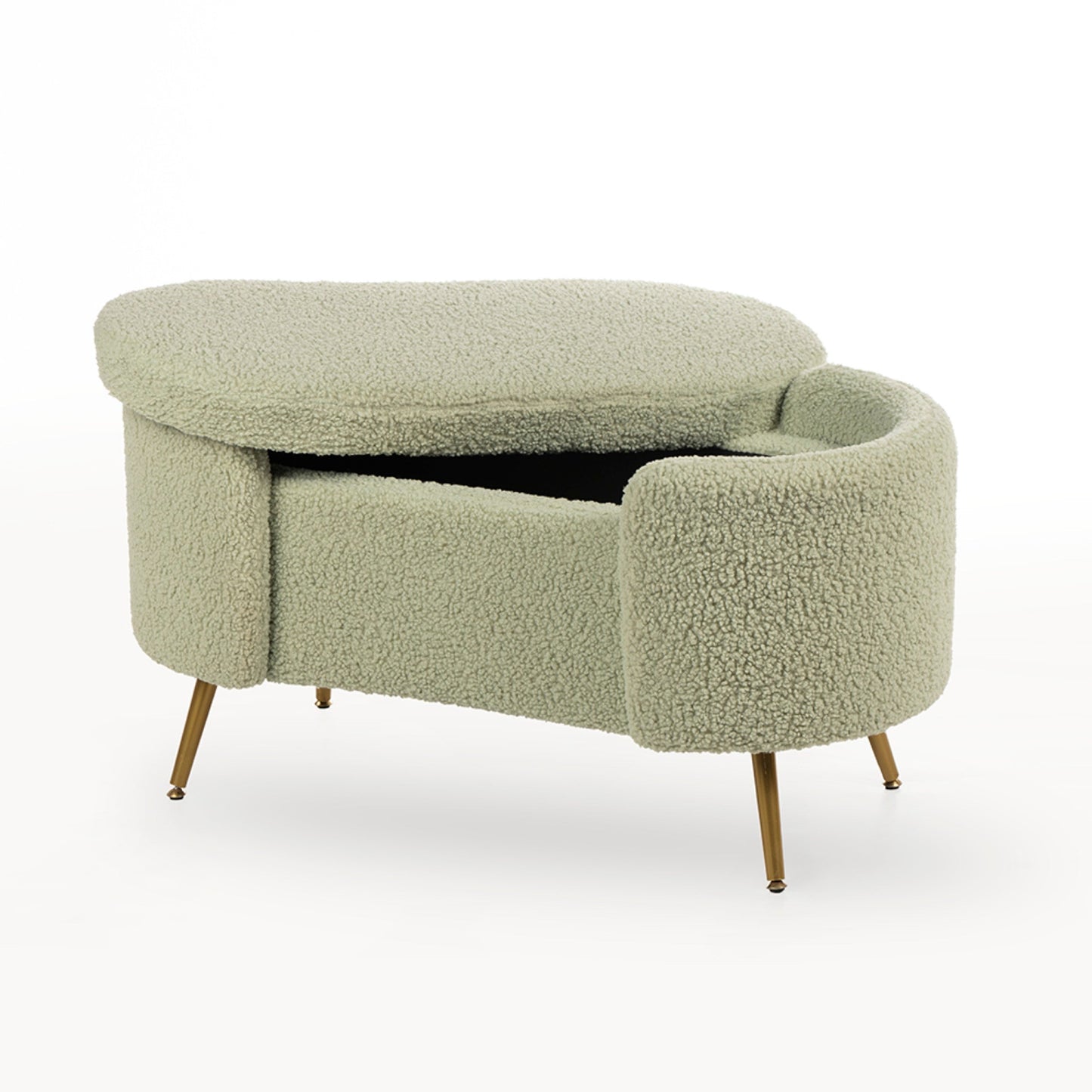 Oval Storage Bench, Green