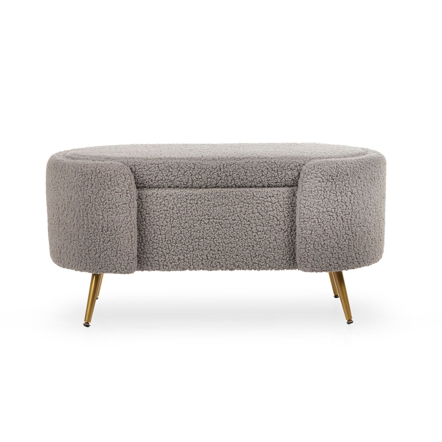 Oval Storage Bench, Grey