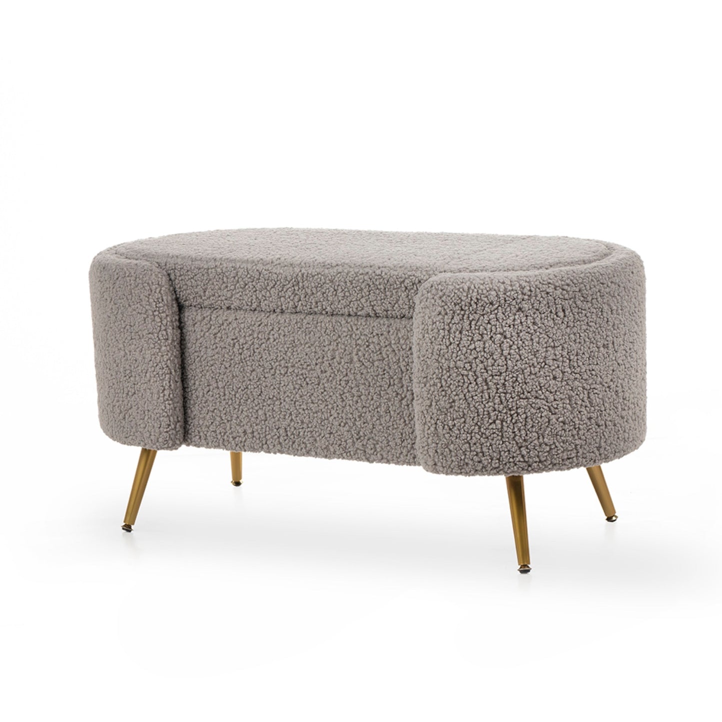 Oval Storage Bench, Grey