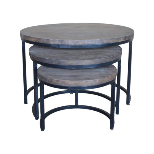 Nesting Coffee Table, Set Of 3, 30(D)x18.9, 22.1(D)x15.8; 1