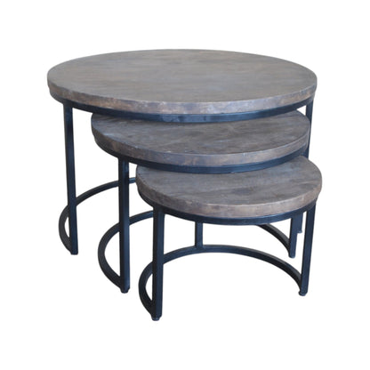Nesting Coffee Table, Set Of 3, 30(D)x18.9, 22.1(D)x15.8; 1