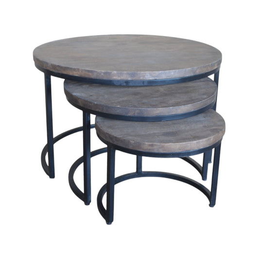 Nesting Coffee Table, Set Of 3, 30(D)x18.9, 22.1(D)x15.8; 1